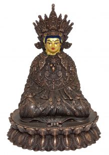 精雕釋迦牟尼佛(覺沃佛)紅銅金面佛像(10公分),大昭寺造型